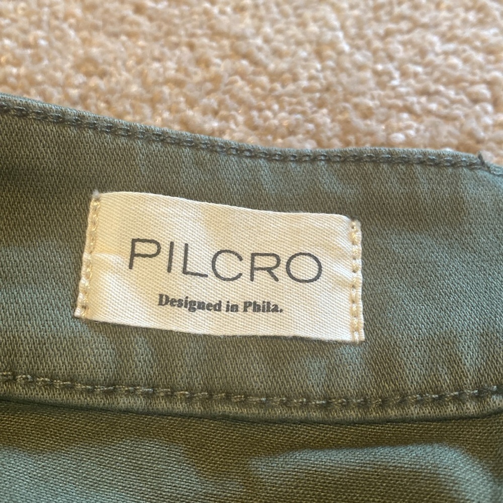 Anthropologie Pilcro Cotton Straight Leg Pants Army Green Sz 26 - Picture 3 of 11